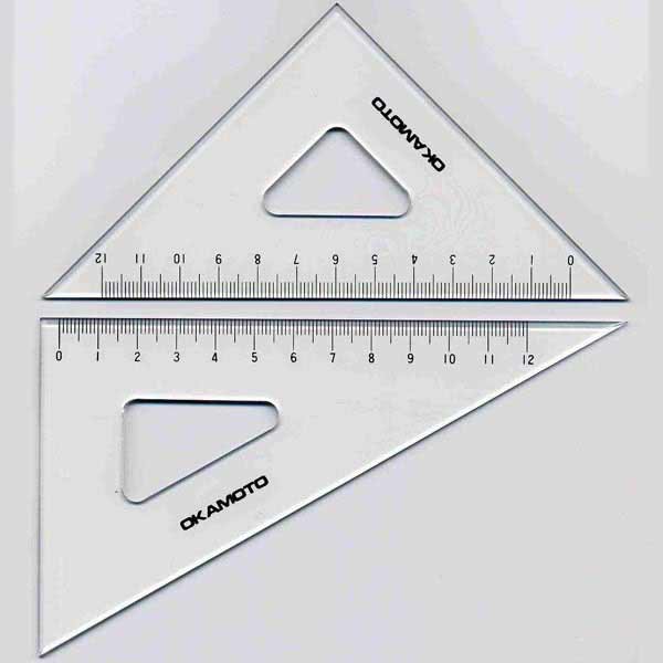 面取・目盛付三角定規 180㎜ 厚さ2㎜_0